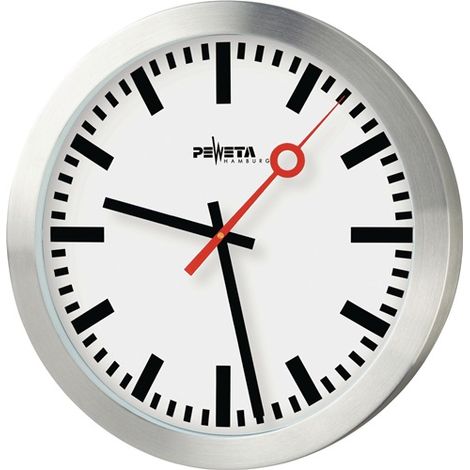 Wanduhr Quarzuhr Aluminium mattsilber Ø 300 mm 1,5 V Balken Ø 300 mm (1/3)
