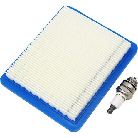 Filtre à air et Bougie d'allumage pour tondeuses à Gazon avec Moteur Briggs & Stratton Quantum 625 650 675 Remplace 491588 399959 491588S Wolf 2058411, Champion RJ19LM / NGK B2LM (1/5)