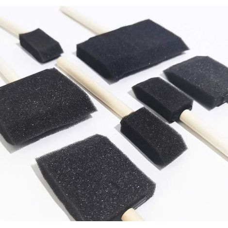 Pinceaux éponge en mousse – Lot de 20 pièces avec manche en bois, idéaux pour peinture acrylique, vernis et loisirs créatifs (1/3)