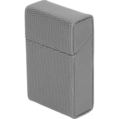 Étui à cigarettes en similicuir PU gris, motif lézard, boîte de rangement pour hommes et femmes. (1/5)
