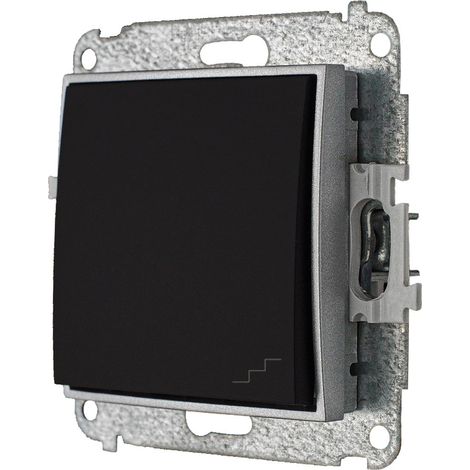 Treppenschalter ohne Rahmen Karlik Mini Farbe Matt Schwarz/Silber (1/5)