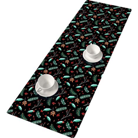Runner da tavola con motivo agrifoglio, 95x33 cm