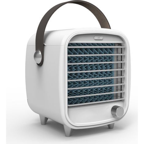 Refroidisseur d'air Portable Climatiseur Mobile USB,4 en 1 Ventilateur Climatiseur Silencieux Humidificateur Purificateur,Mini Refroidisseur d'air Personnel LED pour Maison Bureau Chambre,16.515 (1/5)