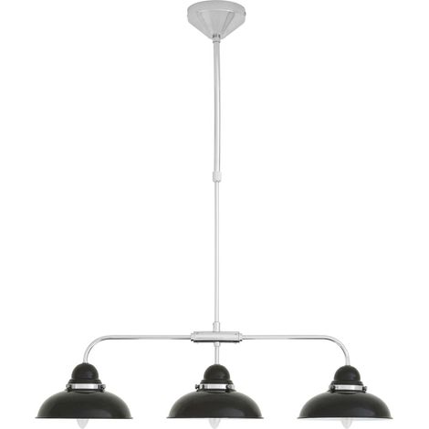 Premier Housewares Jasper Black and Chrome 3 Light Pendant Light (1/5)