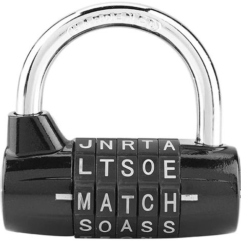 Secure Password Padlock,Serrure à combinaison à 5 chiffres,Cadenas à combinaison Valise de voyage Verrou de mot de passe de sécurité - Noir (1/5)