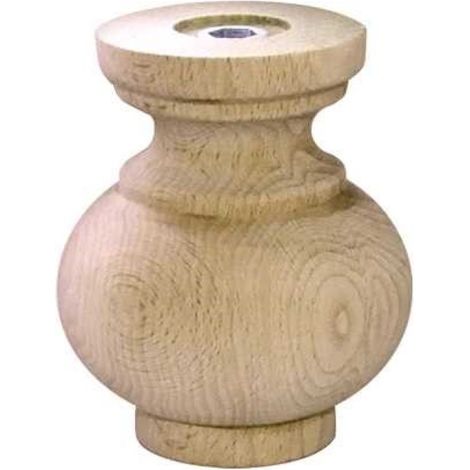 Piede in legno serie "Dekor" - Ø 85 - H.100 mm. - grezzo (1/2)