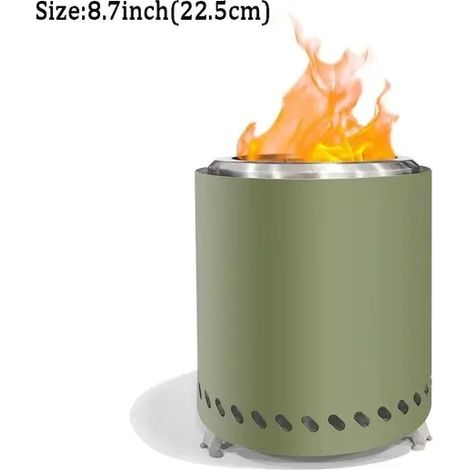 Brûleur portable en acier inoxydable, mini poêle à bois, foyer pour feu de camp, brasero sans fumée pour camping en extérieur, réchaud de cuisson portable (1/5)