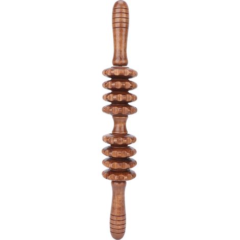 Rouleau de massage en bois pour le yoga et la relaxation des muscles des épaules, de la nuque, des bras, des jambes et du dos, idéal pour soulager les douleurs musculaires et affiner la silhouette. (1/5)
