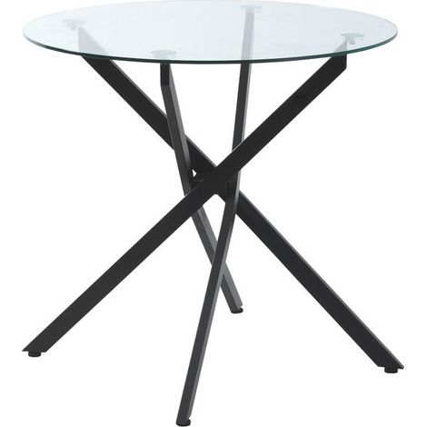 Table ronde en verre ASTER piètement noir (1/5)