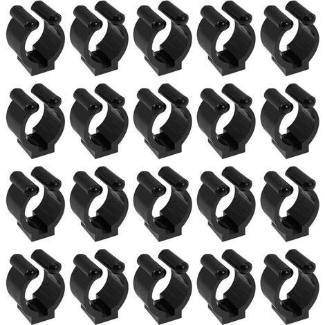 20pcs Clips de Rangement Muraux pour Canne à Pêche Pinces Support Organisateur Clip Stockage Queue de Billard Pince de Localisation 24mm (1/5)
