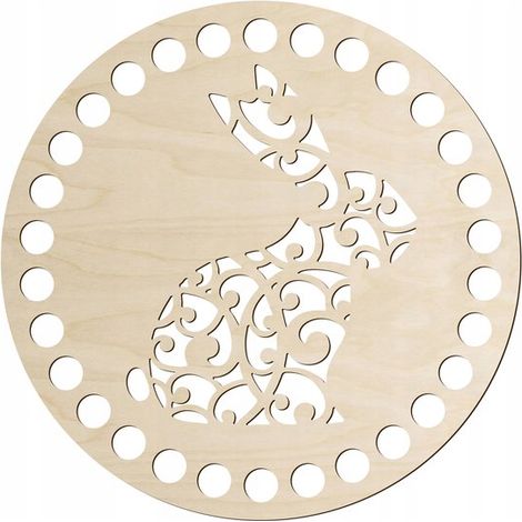 - Socle en bois pour panier - 20 cm - Rond - Certifié FSC (1/5)