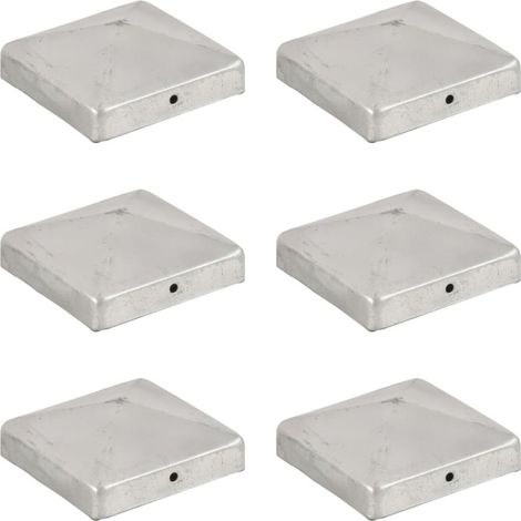Bouchons de poteau de clôture 6 pcs Métal galvanisé 91x91 mm vidaXL (1/5)