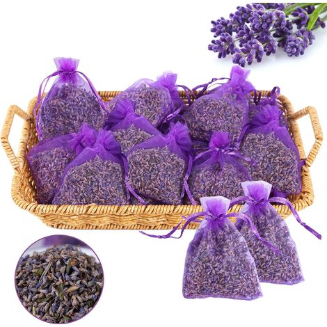 20 sachets parfumés à la lavande séchée, naturels, protection contre les mites pour armoire, linge, placard, maison ou voiture