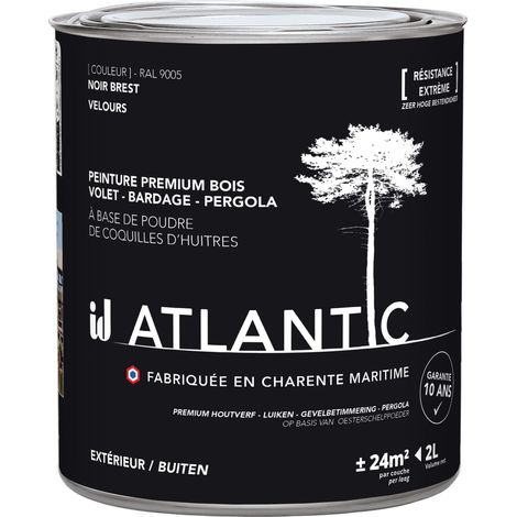 Peinture bois extérieurs - RAL 9005 Noir Brest - 2L - ATLANTIC (1/3)