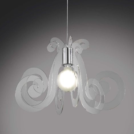 Lampe à Suspension en Plexiglas MIZAR Transparent diamètre 64x h41 cm