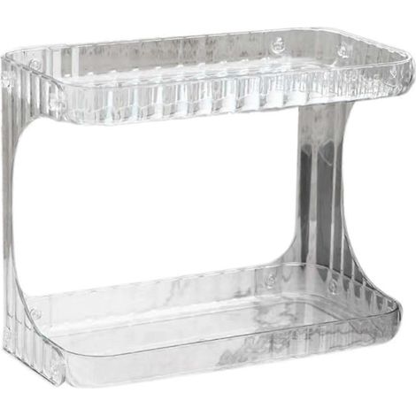 Présentoir de salle de bain double couche pour cosmétiques, support pour lavage des mains, présentoir de bureau pour produits de soins de la peau A (1/5)