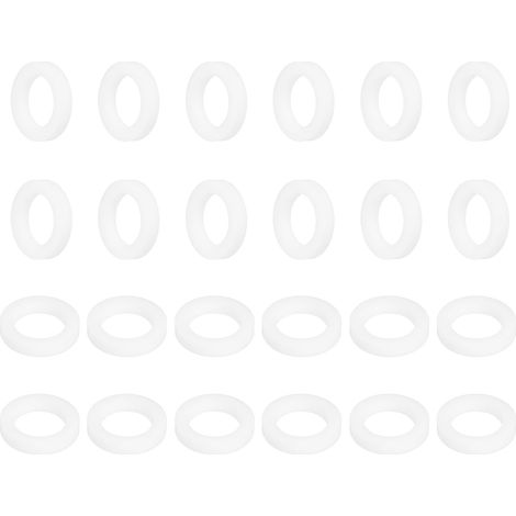Rondelle PTFE 24Pcs 12mm OD 8mm ID 2mm Épais Rondelles Plates Joint d'Étanchéité Annulaire pour Robinet, Tuyau, Boulon, Machinerie, Blanc (1/5)