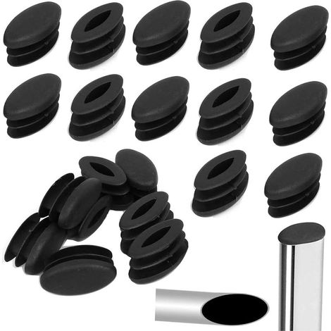 20 Pièces Embouts En Plastique Pour Tubes Pied De Meubles Embouts Ovales Pour Pieds De Chaise En Plastique Bouchon Pour Tuyau Ovale Pour Armoire Chaise Insertion De Tube Ovale (15x30mm,Noir) (1/5)