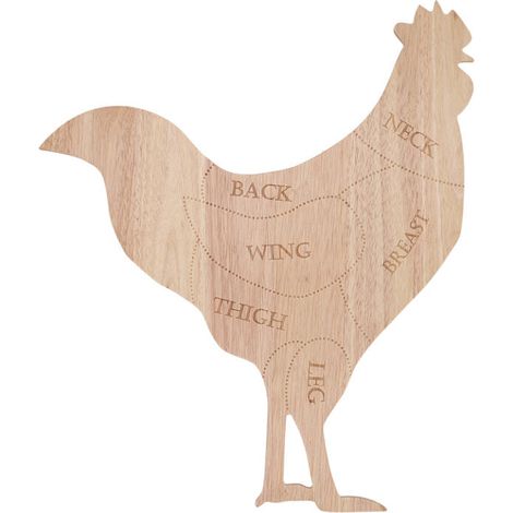 Tagliere a Forma di Pollo L 39.8x49.5x1.1 cm Legno