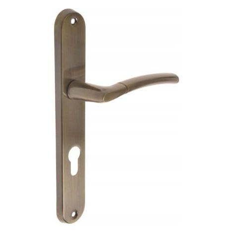 Manilla interior de puerta, placa larga para inserción, pátina