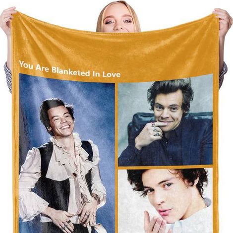 Tapis étoile personnalisé Harry Styles 100x120 cm - Couverture douce en microfibre, motif star design, tapis de sol décoratif, cadeau fan (1/3)