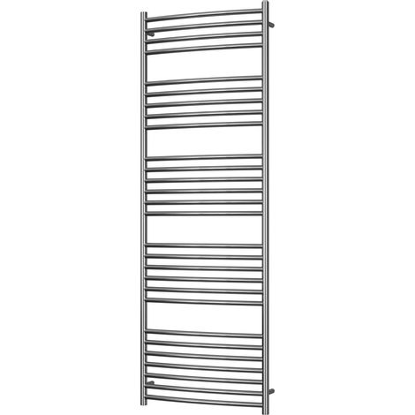 Aston - Stainless Steel Heated Towel Rail - H1800mm x W600mm - Curved (1/3)
