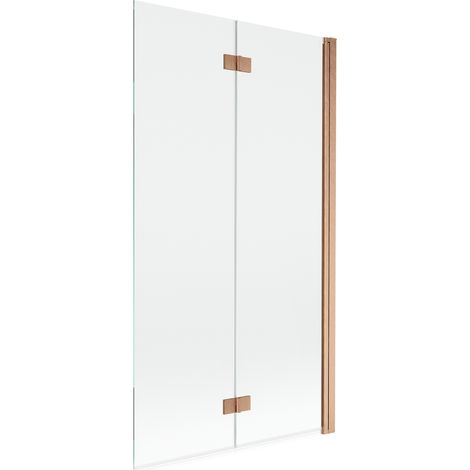 Mexen Mist, 2-flügelige Duschabtrennung rechts 100 x 150 cm, transparent, gebürstetes Kupfer - 8A9-100-002-65-00-P