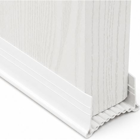Bas de porte isolant en silicone blanc – Étanchéité phonique et thermique – Longueur 1 m – Installation sans colle – Anti-courant d'air (1/5)