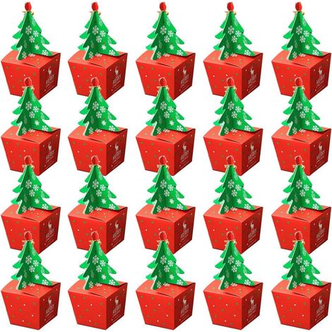Boîtes de Noël en forme de pommes, 20 pièces, coffrets cadeaux à personnaliser, jolis cadeaux à motifs de dessins animés, fruits (1/5)