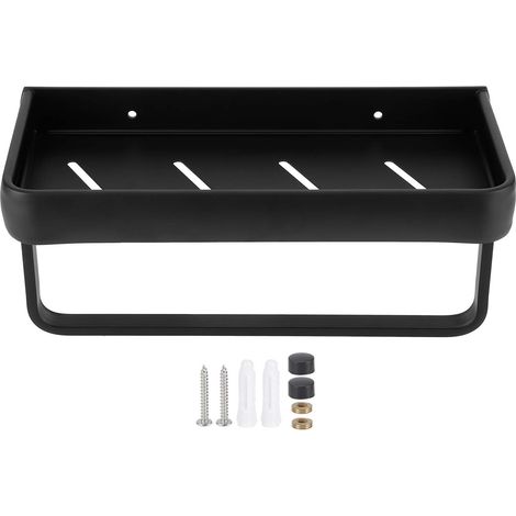 Étagère en aluminium support de 11,8 pouces avec barre porte-serviettes, mural de rangement de salle de bain (1/5)