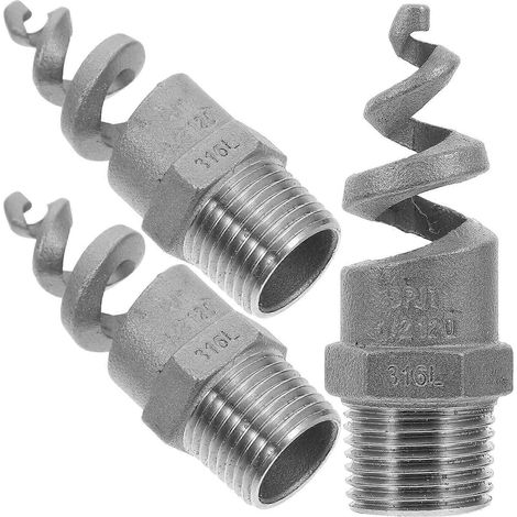 Stainless Steel Spiral Nozzle For Water Treatment And Cleaning Operations In Gardens 3Pcs (1/5)