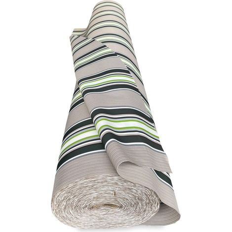 Tessuto Vertigo Tenda da Sole Impermeabile 100% – Poliestere H 150 cm, Venduto a Metro – Ideale per Esterni, Gazebo, Verande Righino verde (1/5)