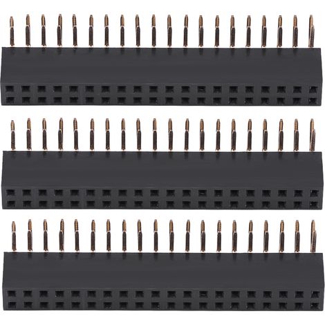 3pcs 2 X 20 Pins 2.54mm Pitch Female Dual Row Right Angle Pin Headers for Raspberry Pi