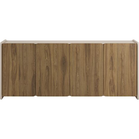 Buffet 4 portes en bois L180cm- Bois foncé - Enara