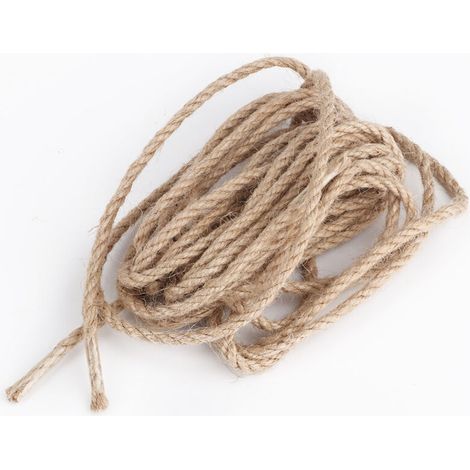 Étagère murale suspendue avec corde de chanvre - Plateaux de bois naturel - 3 niveaux pour plantes et décoration (1/5)