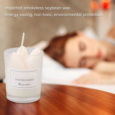 2 lots bougies parfumées soja aromathérapie cadeau anniversaire relaxation anti-stress parfum fraise type A (1/5)