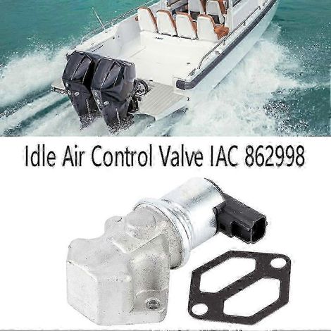 Válvula de control de aire de ralentí IAC 862998 compatible con motores Mercruiser Mercury Marine MPI V6 V8 5.0 5.7. Válvula de control de aire de repuesto, edición 0816.