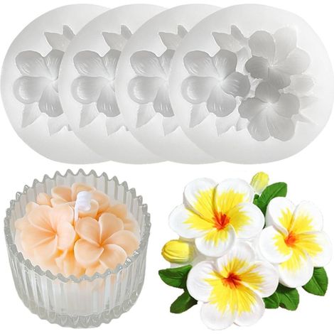 4er Pack Silikon Kerzenformen Blume 3D, antihaftend für Wachs Seifen und DIY hochwertig verarbeitet (1/5)