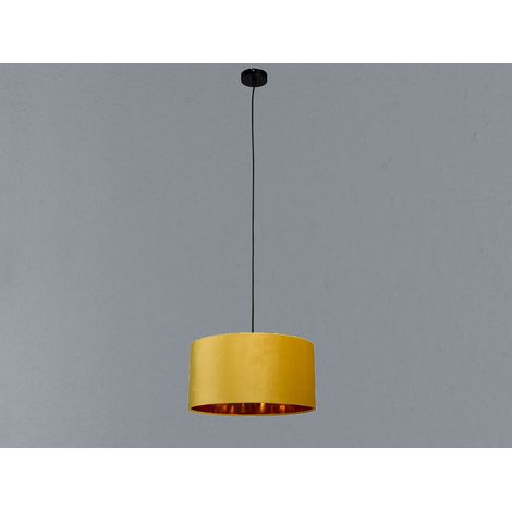 LED Pendelleuchte Vintage mit Lampenschirm Samt Gelb / Gold, Ø 40cm (1/5)