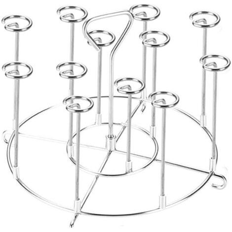Pair Grille Air Fryer avec 12 Brochettes, Inoxydable Grille Accessoires pour Friteuses Ronde Supports de Friteuse Air Comprimé Verticale AirFriteuse Rack, Réutilisable Barbecue Grilles Accessories lot