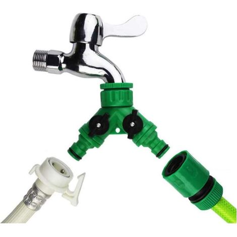 Séparateur Tuyau d'arrosage 2 Voies Répartiteur Adaptateur pour Robinet avec séparateur en Y 1/2 et 3/4 Pouce Hose Connector 2 pièces (1/5)