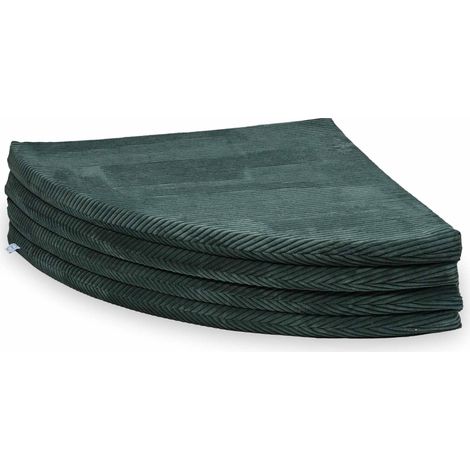 Tapis rond pliable, diamètre 160 cm, vert velours côtelé (1/5)