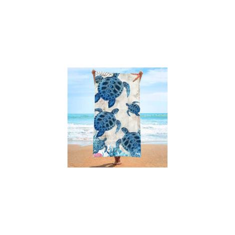 Strandtuch, ultrafeines und saugfähiges Strandtuch aus Fasern, bedrucktes Handtuch, Strandmatte - Crezuo