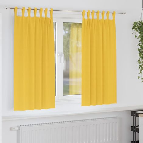Verdunkelungs-Vorhänge mit Ringen 2 pcs Senfgelb 175 x 140 cm