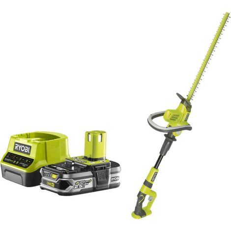 Confezione RYOBI Hedge Trimmer su braccio articolato 18V OnePlus OHT1850X - 1 Batteria 2.5Ah - 1 Caricatore rapido RC181