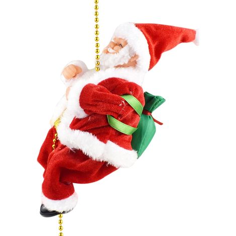 Figurine Pere Noel - Escalier Musical Avec Perles - Décoration De Noël Pour Arbre Et Intérieur - 1 Pièce (1/4)