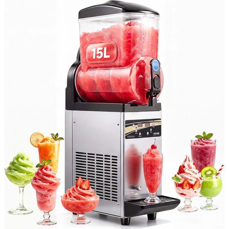 Acier inoxydable, machine à granité 15 L avec robinet anti-goutte et mode nuit, pour bar café restaurant (1/5)