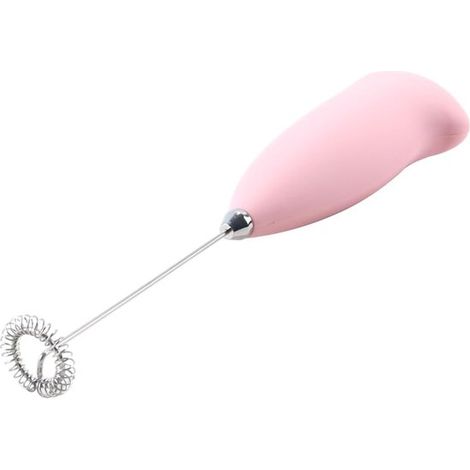 Montalatte elettrico, frullatore, schiuma di latte in pochi secondi, corpo morbido al tatto con gancio per schiumare in acciaio inox (rosa) (1/5)