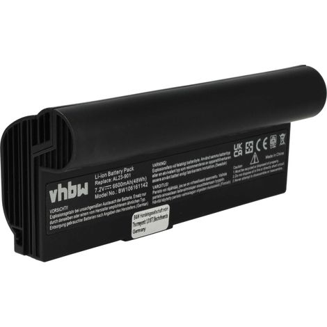 vhbw Akku kompatibel mit Asus Eee PC 1000HG, 1000HE, 1000H, 1000, 1000HA, 1000H Go, 904hd, 901 Go, 904, 901, 1000HD Notebook (6600 mAh, 7,4 V, Li-Ion) (1/5)