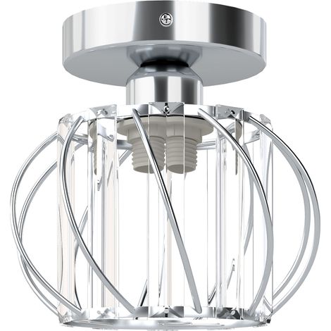 Emitto Crystal Ceiling Light Semi Flush Mount Chandelier Modern Hallway Silver